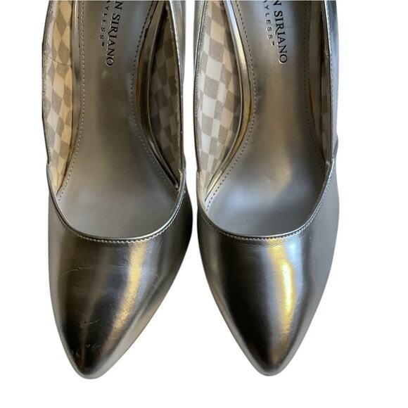 Christian Siriano Size 8.5W High Heels Pumps Shoes Metallic Silver Color - Picture 10 of 14